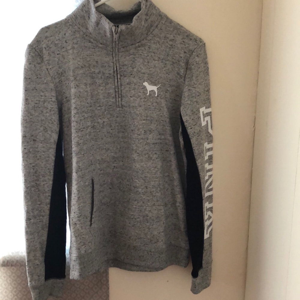 Women's Gray Quarter-Zip Sweater